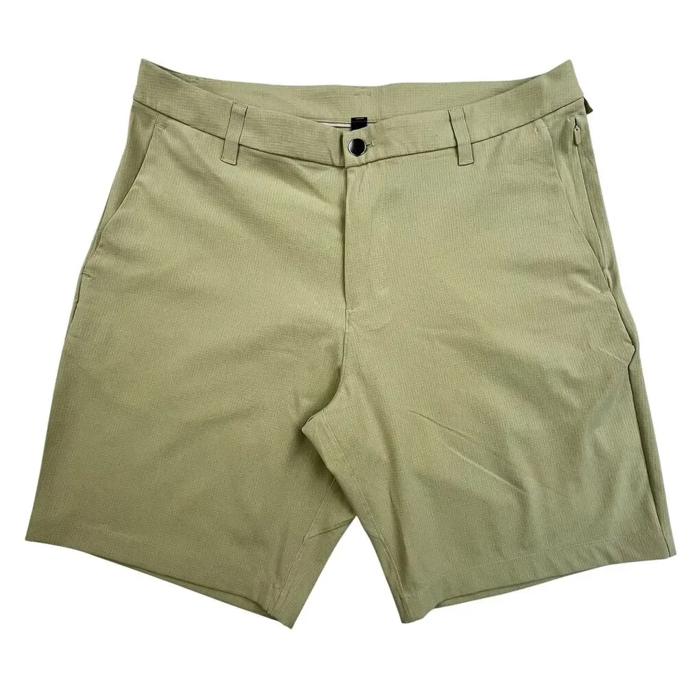 lululemon athletica Men’s Flat Front Shorts — Olive Green